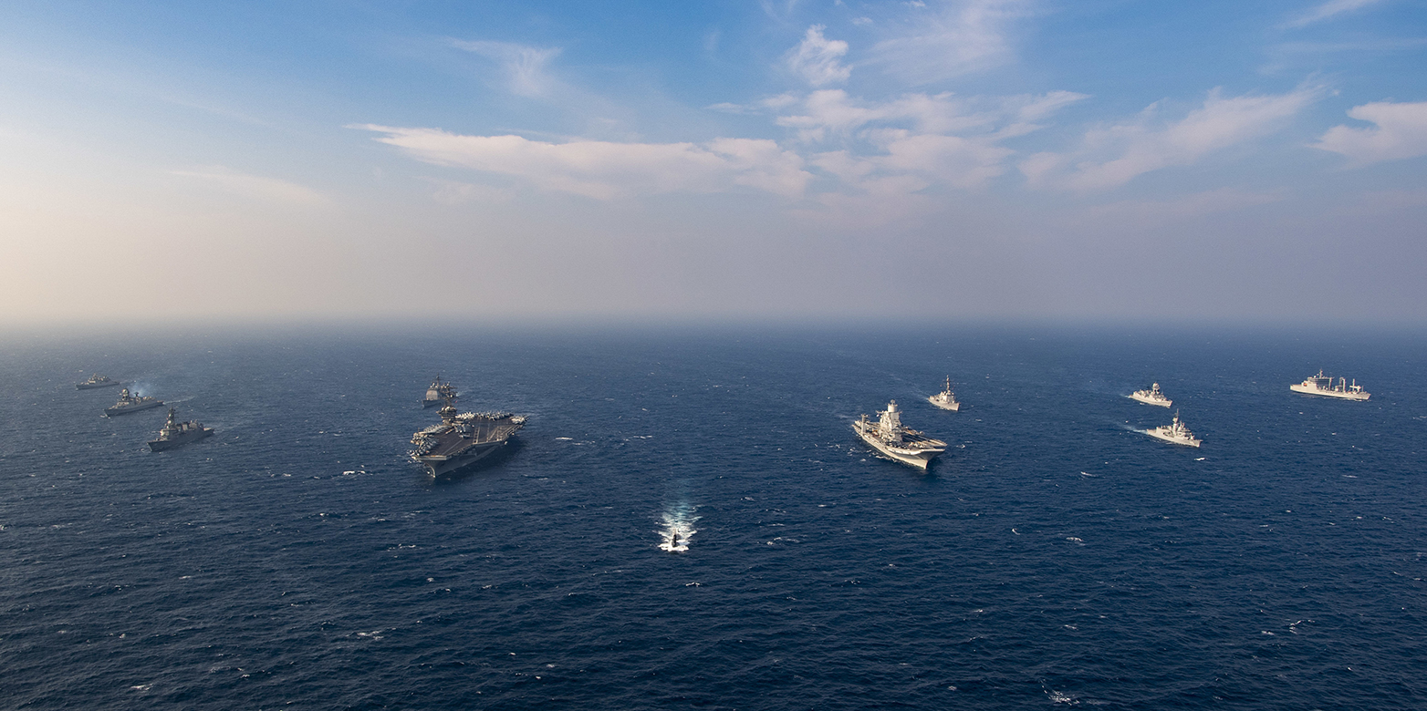 The navies of the four Quad states in the Arabian Sea